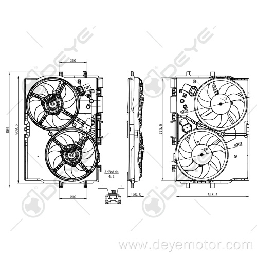 Auto radiator cooling fan 12v dc for PEUGEOT206